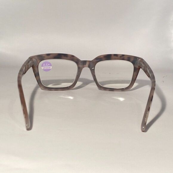 1096 Claudia 2.5 Black Pink Tortoise Reading Glasses Square Concave Readers N… - Picture 5 of 9